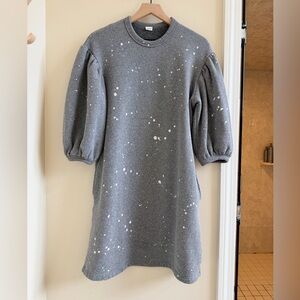 Clare v drop shoulder Gray Dress with Puff Sleeves pristine condition